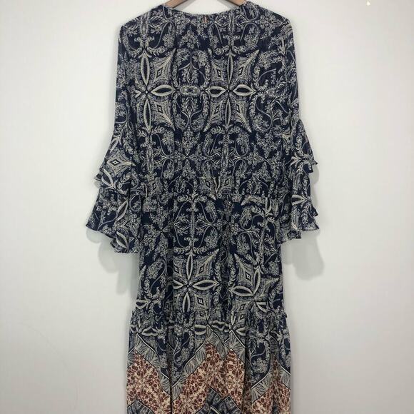 NWT Anthropologie x Misa  Los Angeles Miriam Bell-Sleeved Dress Blue Size L - Picture 8 of 15